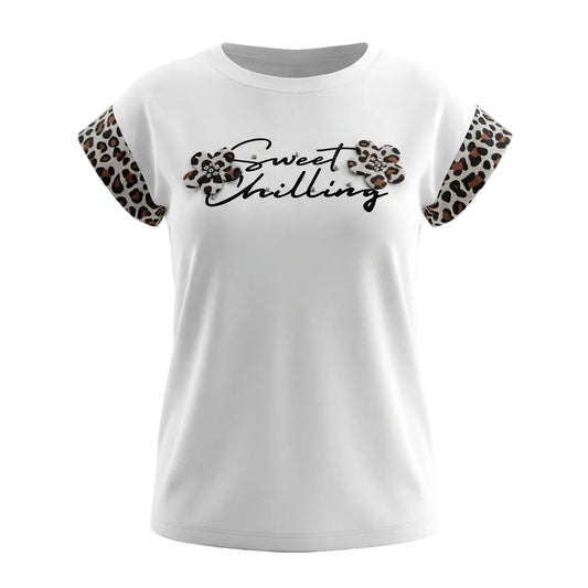 Camiseta Casual – Blanco – Algodón – Mujer