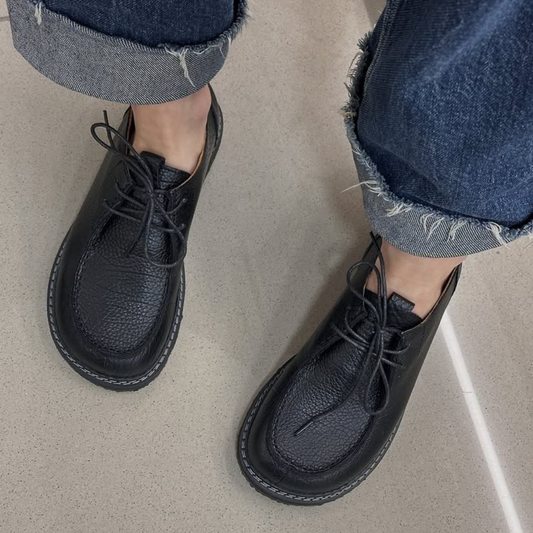 Zapatos Clásicos de Cuero con Cordones