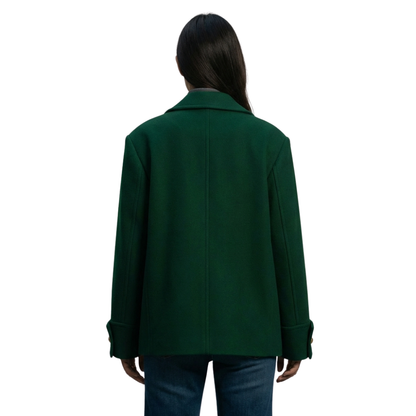 Chaqueta Verde con Detalle Decorativo – Verde – Lana Mezcla – Mujer
