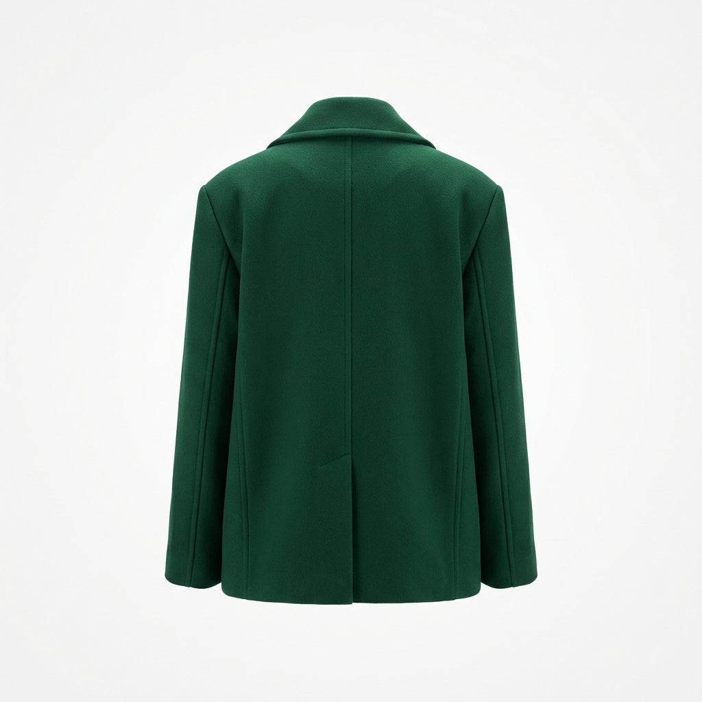 Chaqueta Verde con Detalle Decorativo – Verde – Lana Mezcla – Mujer